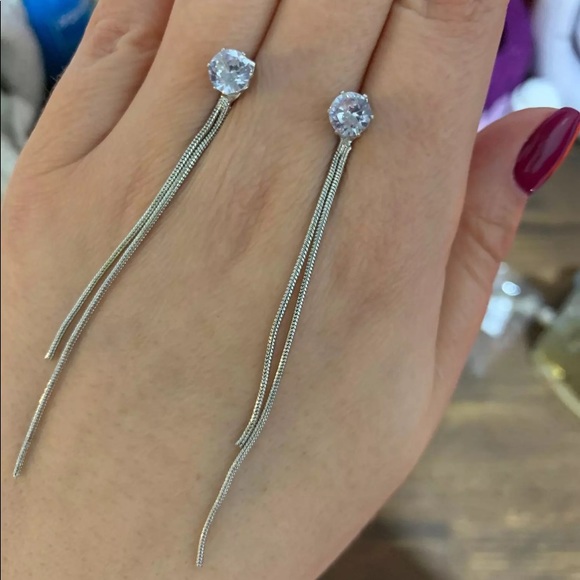 Cute CZ Dangle Earrings - Picture 4 of 5